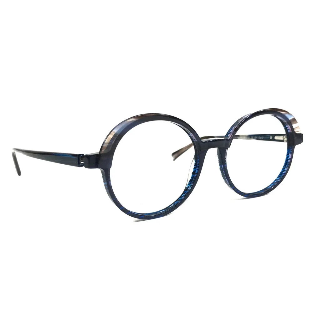 J. F. Rey Eyeglasses Frames JF1528 2520 Blue Brown Horn Cat Eye 54-19-143